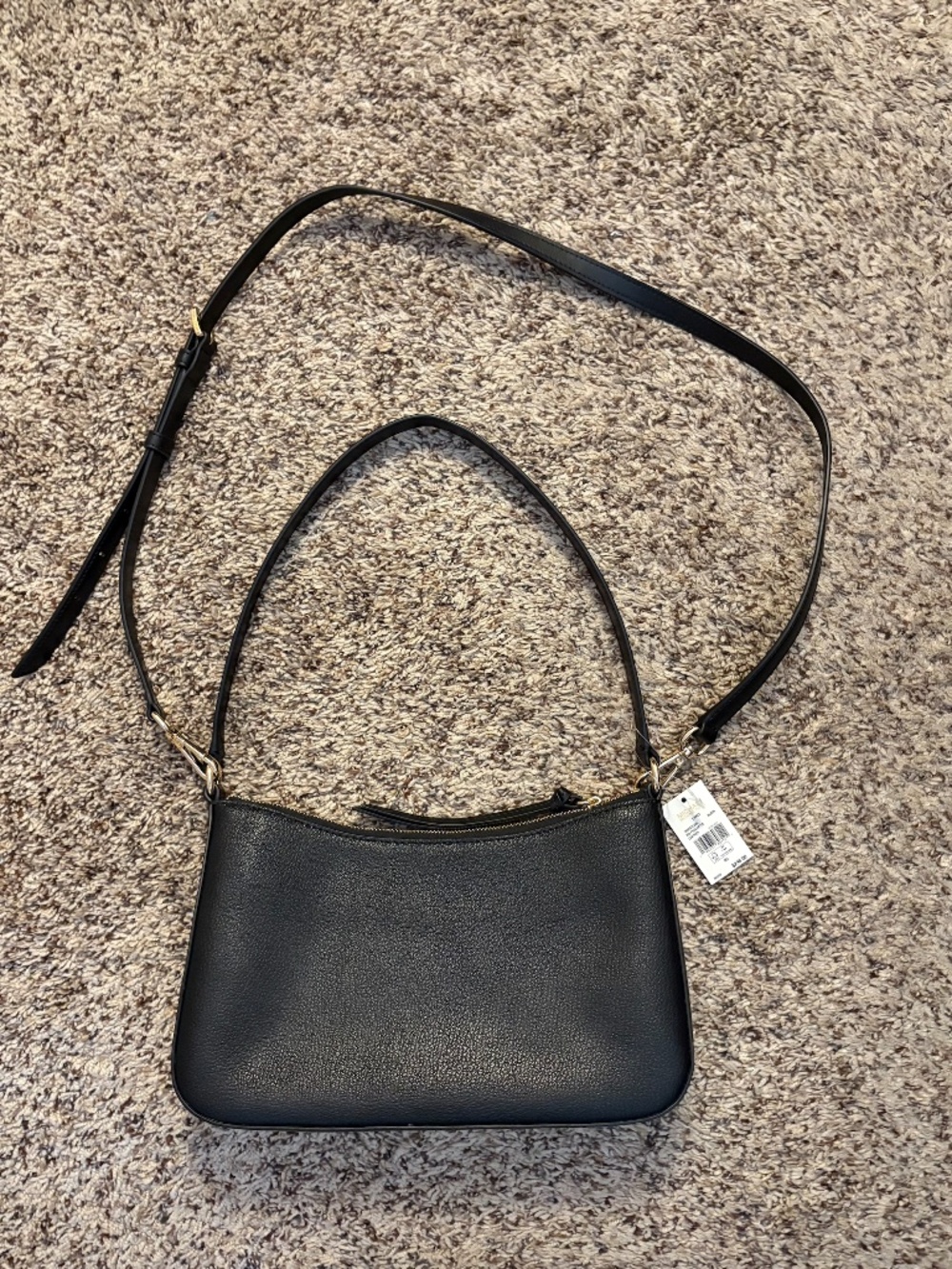 NWT Michael Kors Laney Medium Pochette – Black Leather Crossbody - Picture 3 of 6